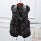 Madison - Women's Lapel-Collar Faux Fur Vest