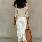 Madison - Women’s Satin Slip Dress and V-Neck Sweater Set