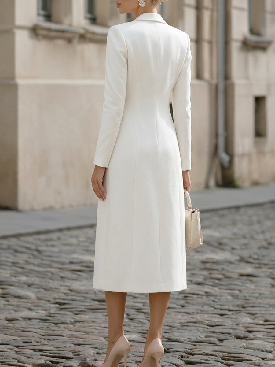 Magnolia - Women's Single-Breasted Blazer with Strapless Tube Corporate Dress Set