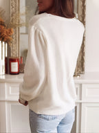 Mallory - Women’s Vintage Lace Button Blouse