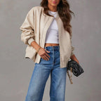 Maya - Women's Oversized Leather Bomber Jacket