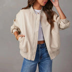 Maya - Women's Oversized Leather Bomber Jacket