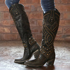 Montana - Women's Vintage-Style Studded Western Boots