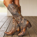 Montana - Women's Vintage-Style Studded Western Boots