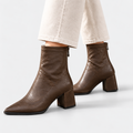 Paula - Women's Pointed Ankle Boots with Rear Zip
