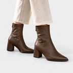 Paula - Women's Pointed Ankle Boots with Rear Zip