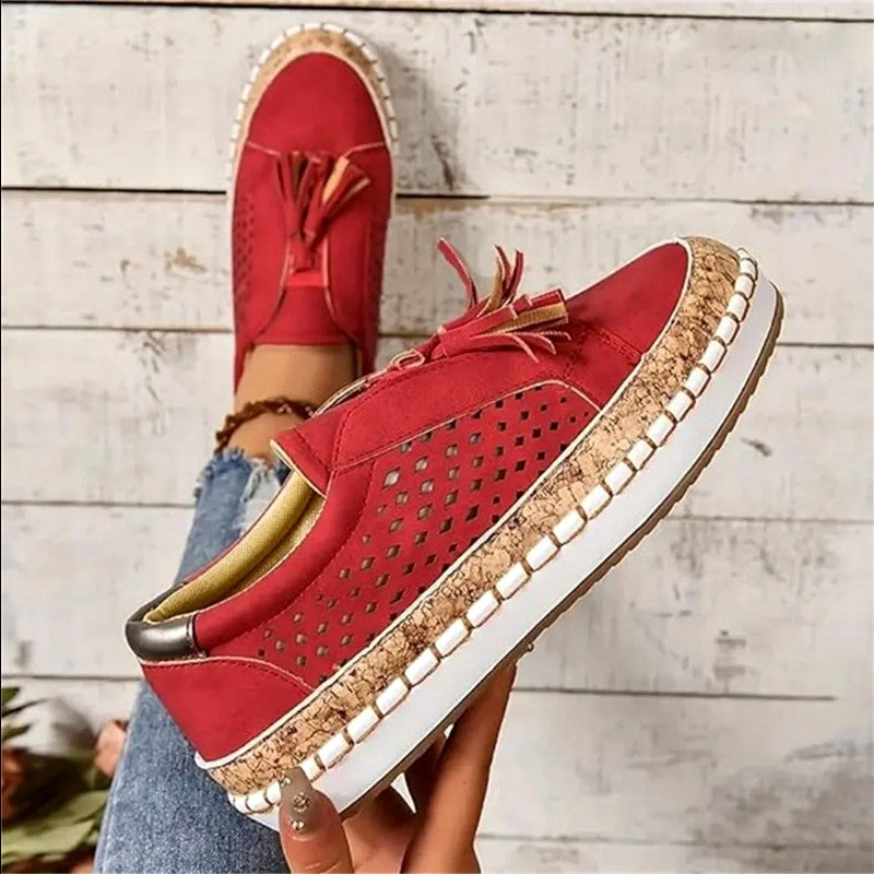 Pearl - Women’s Perforated Slip-On Platform Sneakers