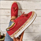 Pearl - Women’s Perforated Slip-On Platform Sneakers