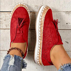 Pearl - Women’s Perforated Slip-On Platform Sneakers