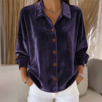 Presley - Women's Velvet Button-Front Long-Sleeve Shirt