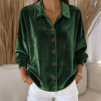 Presley - Women's Velvet Button-Front Long-Sleeve Shirt