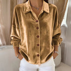 Presley - Women's Velvet Button-Front Long-Sleeve Shirt