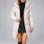 Rhea - Women's Quilted Hooded Zip Front Coat
