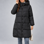Rhea - Women's Quilted Hooded Zip Front Coat