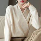 Rosemary - Women's Cashmere Crossover V-Neck Sweater