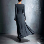 Ruth - Women's Ruched Long Sleeve Maxi Dress