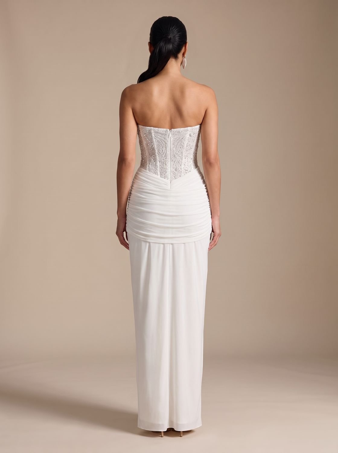 Sage - Women’s Strapless Formal Wedding Guest Gown