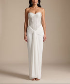 Sage - Women’s Strapless Formal Wedding Guest Gown