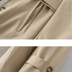 Savannah - Women's Classic Buttoned Mid Trench Coat