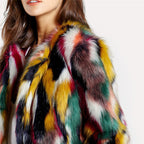 Sienna - Women's Patchwork Plush Faux Fur Coat