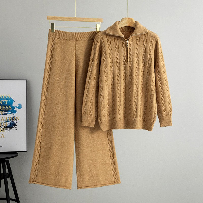 Ada - Women’s High-Neck Sweater and Wide-Leg Pants Set 2