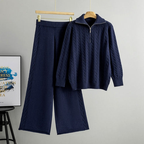 Ada - Women’s High-Neck Sweater and Wide-Leg Pants Set 3
