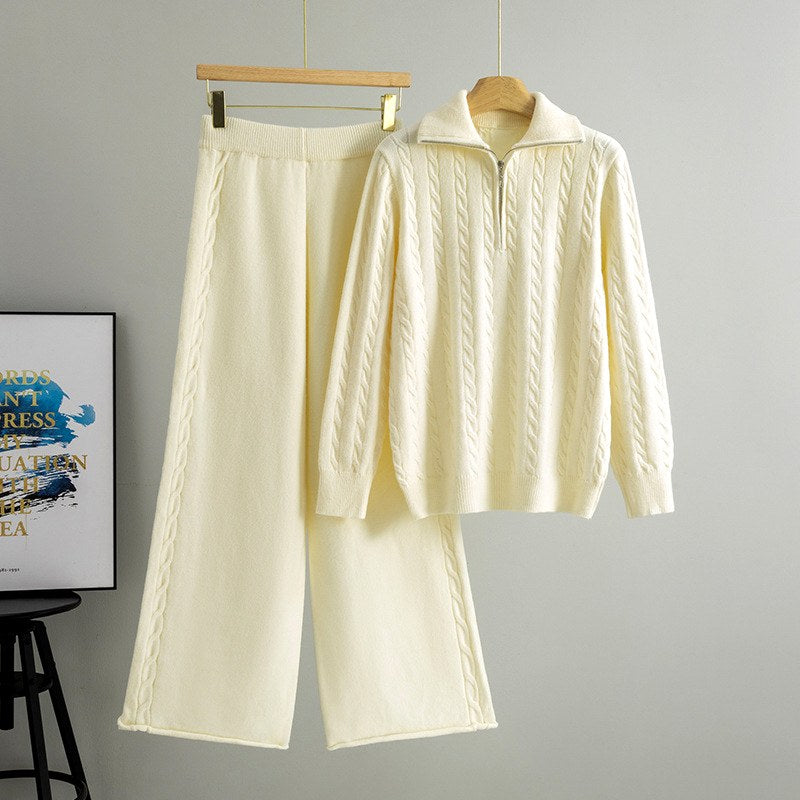 Ada - Women’s High-Neck Sweater and Wide-Leg Pants Set 5