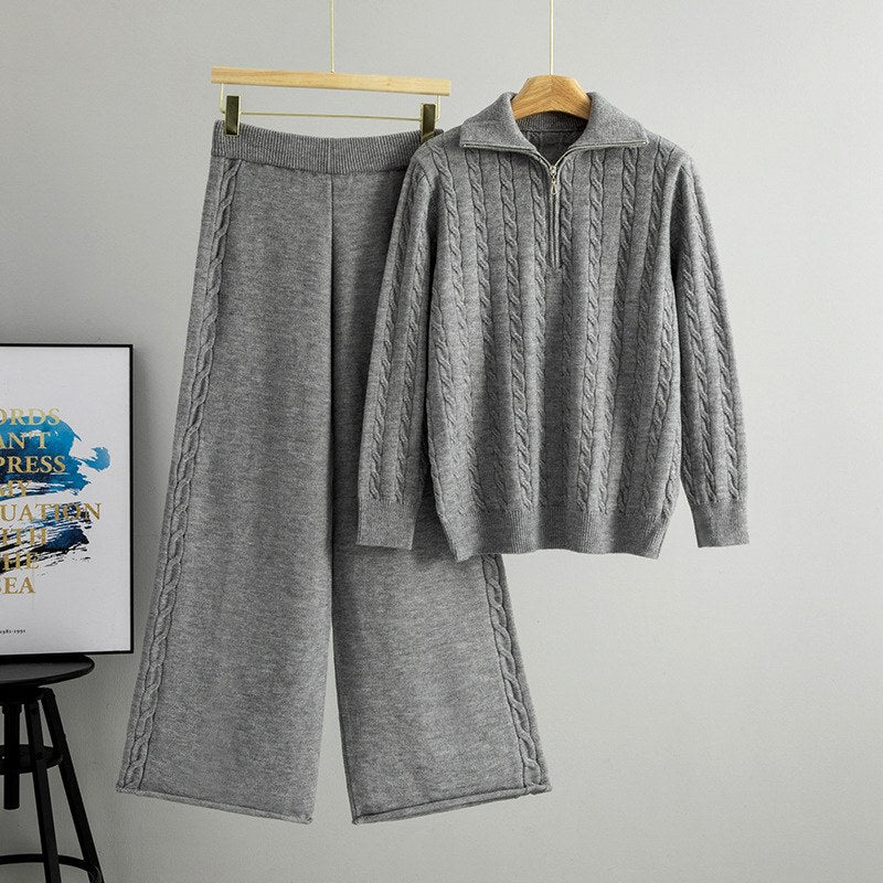 Ada - Women’s High-Neck Sweater and Wide-Leg Pants Set 6