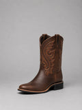 Adalyn - Women's Leather Western Boots with Intricate Embroidery