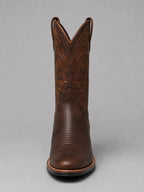 Adalyn - Women's Leather Western Boots with Intricate Embroidery