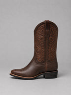 Adalyn - Women's Leather Western Boots with Intricate Embroidery