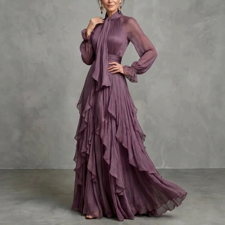 Adeline - Women's Ruffle Layered Formal Evening Dress 2