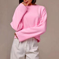 Alanis - Women's Cropped Turtleneck Sweater with Ribbed Trim 5