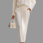 Alessia - Women's Stand Collar Pocket Detail Two-Piece Set 9