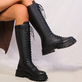 Alivia - Women's Lace-Up Knee-High Platform Boots
