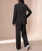Alma - Women's Double-Breasted Blazer with High-Waist Trousers