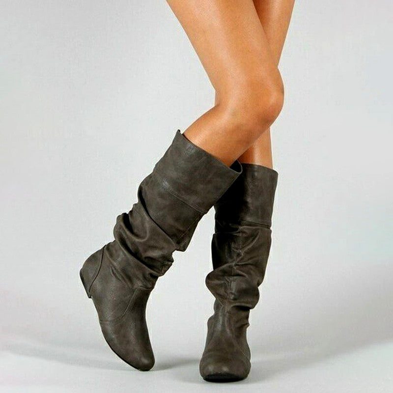 Alma - Women's Slouchy Pull-On Mid-Calf Boots 3