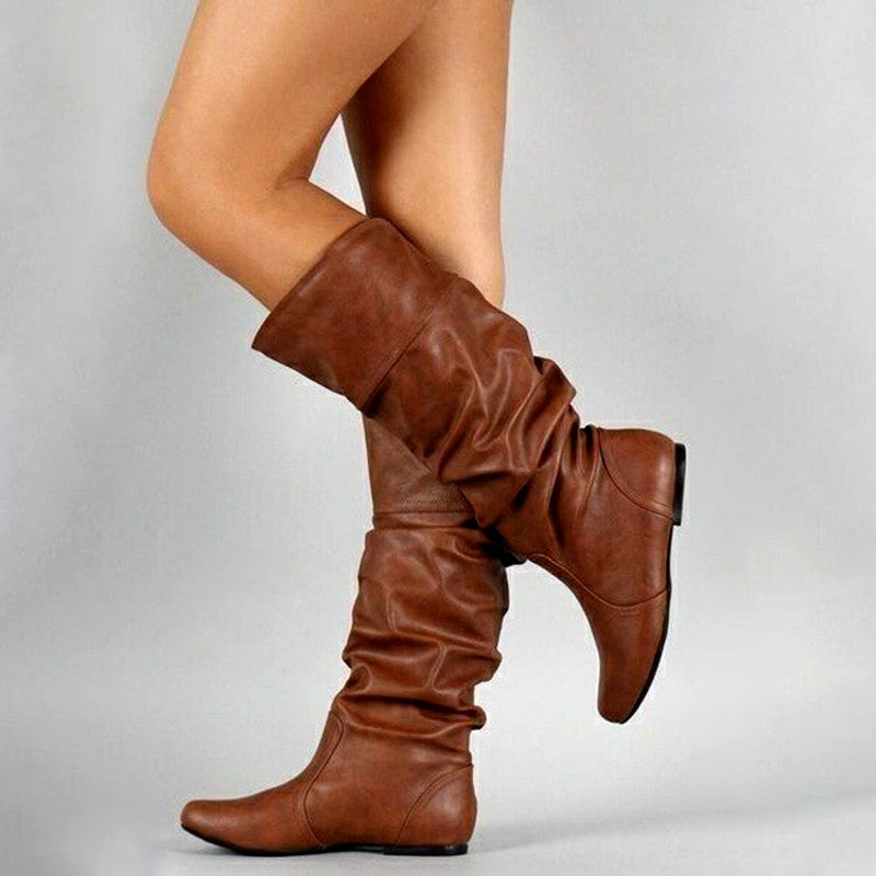 Alma - Women's Slouchy Pull-On Mid-Calf Boots 4