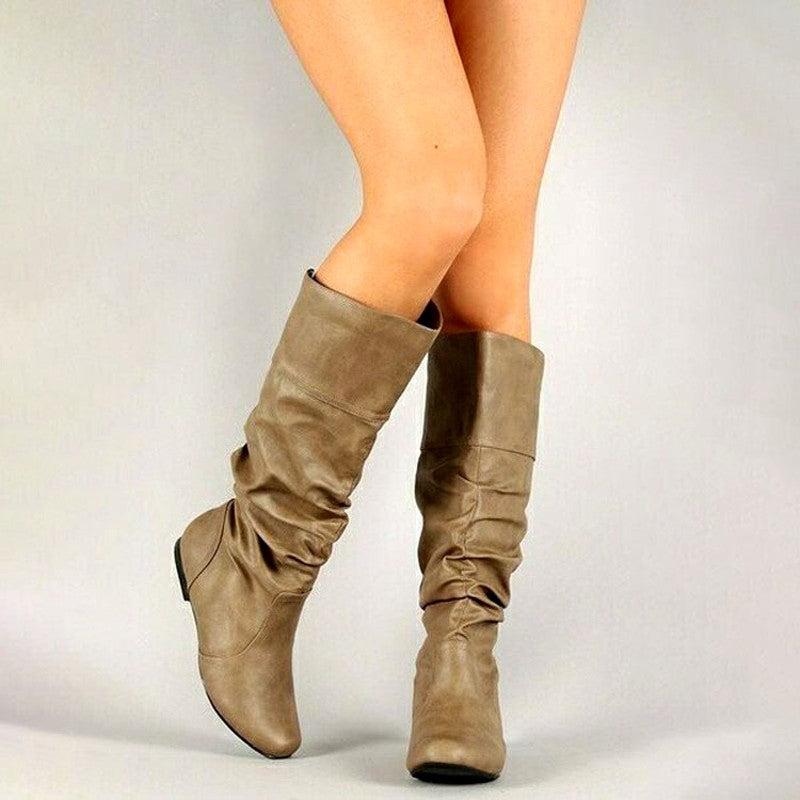 Alma - Women's Slouchy Pull-On Mid-Calf Boots 5