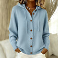 Alyssa - Women's Long Sleeve Button-Front Hooded Cardigan 1
