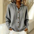 Alyssa - Women's Long Sleeve Button-Front Hooded Cardigan 3