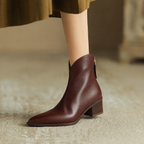 Anna - Women's Tapered Block Heel Ankle Boots