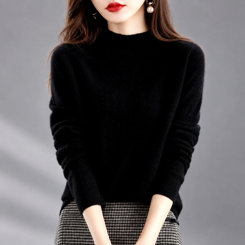 Antonia - Women’s Wool Long Sleeve Mock Neck Sweater 3