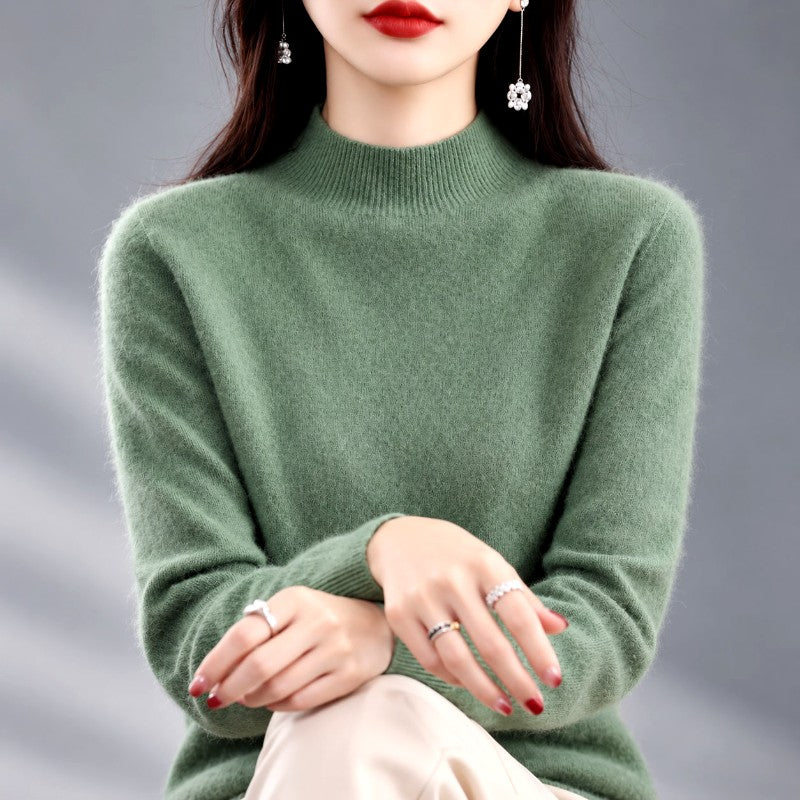 Antonia - Women’s Wool Long Sleeve Mock Neck Sweater 5