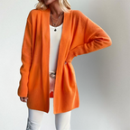 Aria - Women's Open-Front Cardigan with Ribbed Cuffs