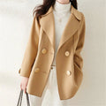 Ash - Women's Double-Breasted Coat with Oversized Buttons