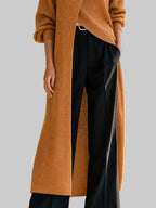 Astrid - Women's Turtleneck Knit Cardigan with Wrap Panel