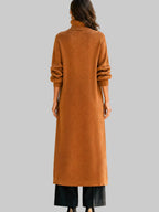 Astrid - Women's Turtleneck Knit Cardigan with Wrap Panel