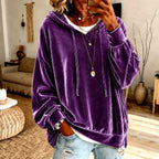 Aubree - Women's Velvet Balloon Sleeve Oversized Hoodie 2
