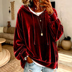 Aubree - Women's Velvet Balloon Sleeve Oversized Hoodie 3
